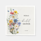 ワイルドフラワーのブライズシャワーパーティー スタンダードカクテルナプキン (正面)