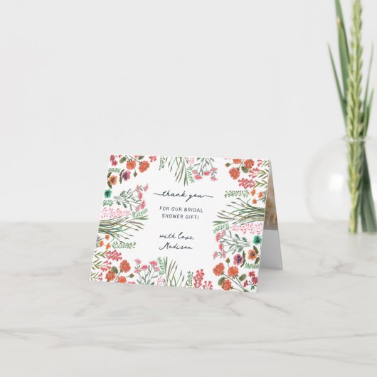 ワイルドフラワーのブライズシャワー サンキューカード (正面)