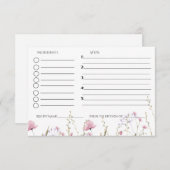 ワイルドフラワーのブライズシャワー レシピのリクエスト エンクロージャーカード (正面/裏面)