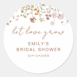 ワイルドフラワーのブライズシャワー 愛を育てよう ラウンドシール