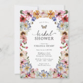 ワイルドフラワーのブライズシャワー 招待状 (正面)