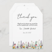 ワイルドフラワーのブライダルシャワーのお礼 サンキューカード (正面/裏面)