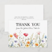 ワイルドフラワーのブライダルシャワーの感謝カード サンキューカード (正面/裏面)