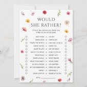 ワイルドフラワーのブライダルシャワーは、彼女はむしろカードを持つだろう 招待状 (正面)