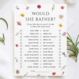 ワイルドフラワーのブライダルシャワーは、彼女はむしろカードを持つだろう 招待状