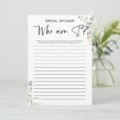 ワイルドフラワーのブライダルシャワーゲーム 招待状 (スタンド正面)