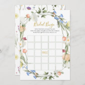 ワイルドフラワーのブライダルシャワービンゴゲーム シーズンカード (正面/裏面)