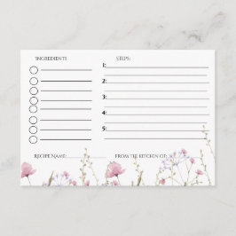 ワイルドフラワーのブライダルシャワーレシピのリクエスト エンクロージャーカード