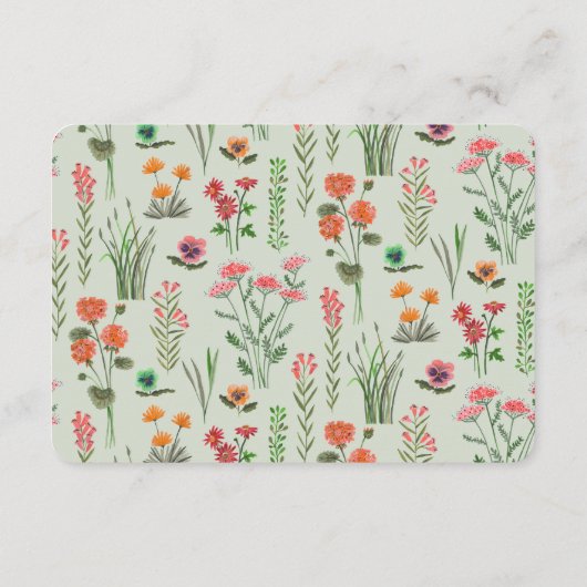 ワイルドフラワーのブライダルシャワーレシピをシェア エンクロージャーカード (裏面)