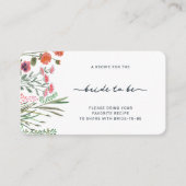 ワイルドフラワーのブライダルシャワーレシピをシェア エンクロージャーカード (正面)