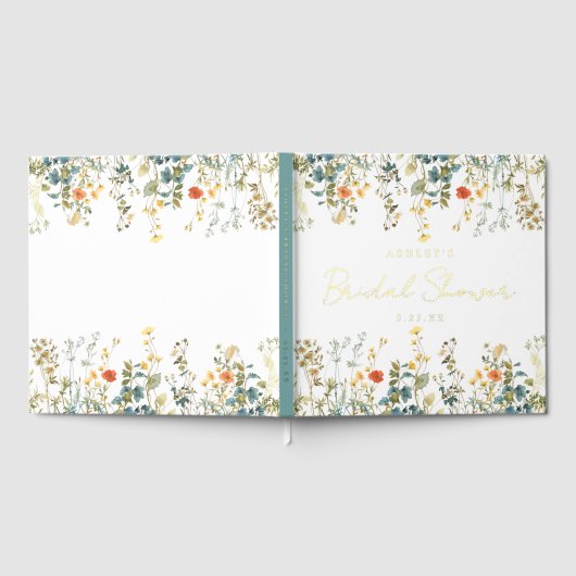 ワイルドフラワーのブライダルシャワー ゲストブック (全面)