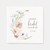 ワイルドフラワーのブライダルシャワー スタンダードカクテルナプキン (正面)