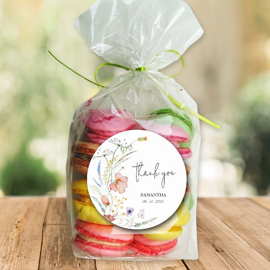 ワイルドフラワーのブライダルシャワー ラウンドシール