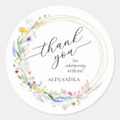 ワイルドフラワーのブライダルシャワー ラウンドシール (正面)