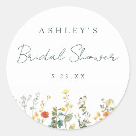 ワイルドフラワーのブライダルシャワー ラウンドシール