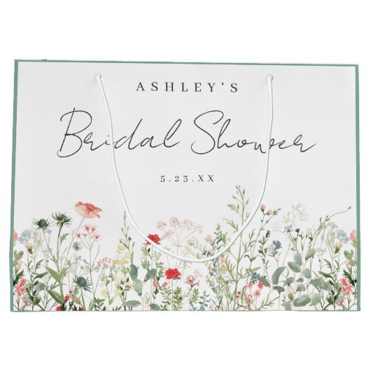 ワイルドフラワーのブライダルシャワー ラージペーパーバッグ (裏面)