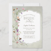 ワイルドフラワーのブライダルシャワー Rustic Bride to Bee 招待状 (正面)
