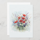 ワイルドフラワーのブーケの招待状 招待状 (正面/裏面)