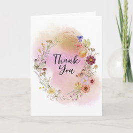 ワイルドフラワーのベビーで開花の赤ちゃんシャワー サンキューカード