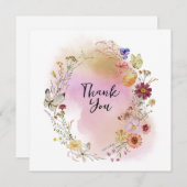 ワイルドフラワーのベビーで開花の赤ちゃんシャワー サンキューカード (正面/裏面)