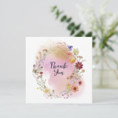 ワイルドフラワーのベビーで開花の赤ちゃんシャワー サンキューカード (スタンド正面)