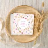 ワイルドフラワーのベビーガールのシャワーピンク スタンダードカクテルナプキン