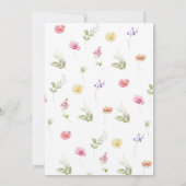 ワイルドフラワーのベビーガールシャワー 招待状 (裏面)