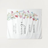 ワイルドフラワーのベビーシャワー タペストリー (正面(横))