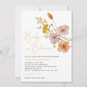 ワイルドフラワーのベビーシャワー、ベイビー・イン・ブルーム 招待状 (正面)