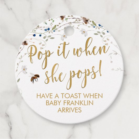 ワイルドフラワーのベビーポップ・アートのは、彼女がポップするときにそれを見る フェイバータグ (正面)