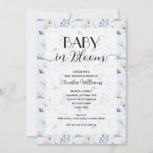 ワイルドフラワーのベビー開花の男の子オールインワンシャワー 招待状 (正面)
