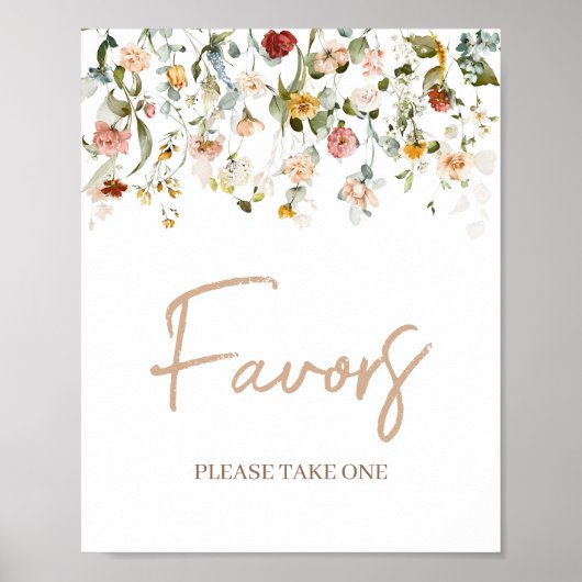 ワイルドフラワーのベビー開花の赤ちゃんシャワーの好意 ポスター (正面)