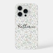 ワイルドフラワーのボヘミアン風ネーム iPhoneケース (裏面)