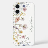 ワイルドフラワーのボホー水彩フラワー + お好きな名前 Case-Mate iPhoneケース (裏面)