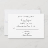 ワイルドフラワーのミルクボトル 受付 RSVP 招待状 (裏面)