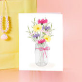 ワイルドフラワーのメイソンジャー花瓶レディースステーショナリー カード