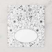 ワイルドフラワーのモノクロ名モダン前 プレイスカード (外部開封)