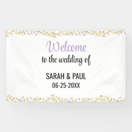 ワイルドフラワーのラベンダーとイエローの結婚式 横断幕