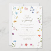 ワイルドフラワーの不思議な世界 ベビーシャワー 招待状 (正面)