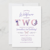 ワイルドフラワーの二番目の誕生日パーティーへの招待 招待状 (正面)