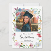 ワイルドフラワーの写真 卒業 案内状 (正面)