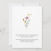 ワイルドフラワーの写真 卒業 案内状 (裏面)