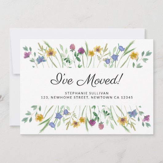 ワイルドフラワーの動きのお知らせを移動 案内状 (正面)