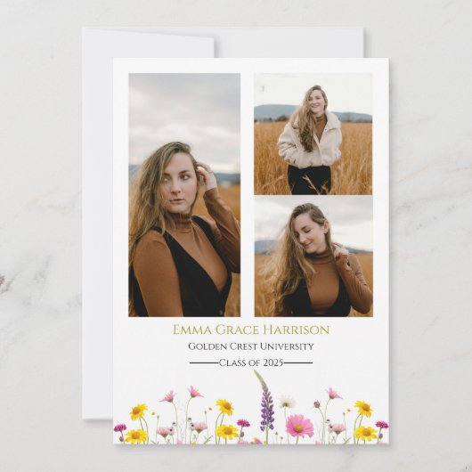 ワイルドフラワーの卒業発表と写真 案内状 (正面)