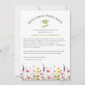 ワイルドフラワーの卒業発表と写真 案内状 (裏面)