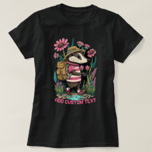 ワイルドフラワーの可愛いトラベラーバッジャー、バッジャー好き Tシャツ