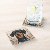 ワイルドフラワーの可愛い絵を描ダシュント ガラスコースター (アングル)