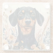 ワイルドフラワーの可愛い絵を描ダシュント ガラスコースター (裏面)