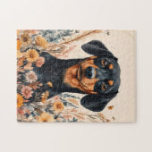 ワイルドフラワーの可愛い絵を描ダシュント ジグソーパズル (横)