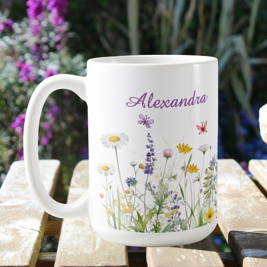 ワイルドフラワーの名入れマグ コーヒーマグカップ
